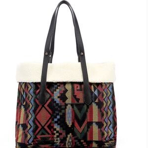 Evelyn reversible tribal print large tote